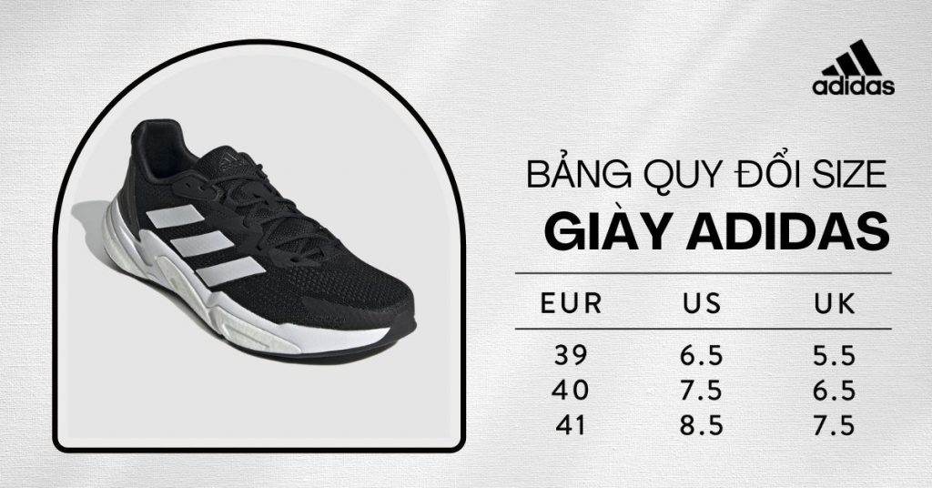 Bảng quy đổi size giày adidas US, UK